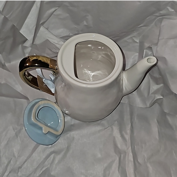 Rae Dunn Disney Cinderella Teapot Blue Lid with Gold Handle - Picture 4 of 9